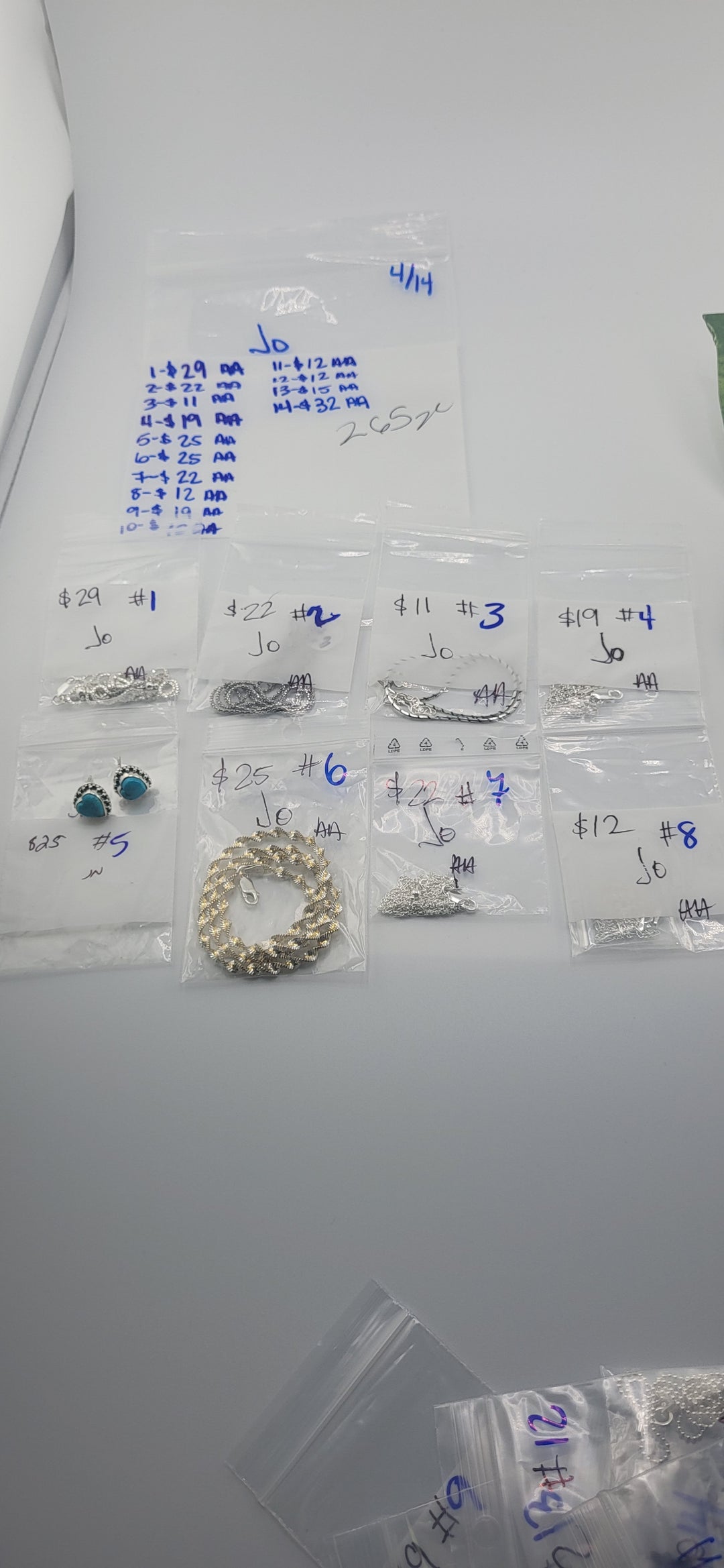 RESERVED FOR: Jo - 4/14/2025 tiktok Live Show - 14 Sterling Silver Items