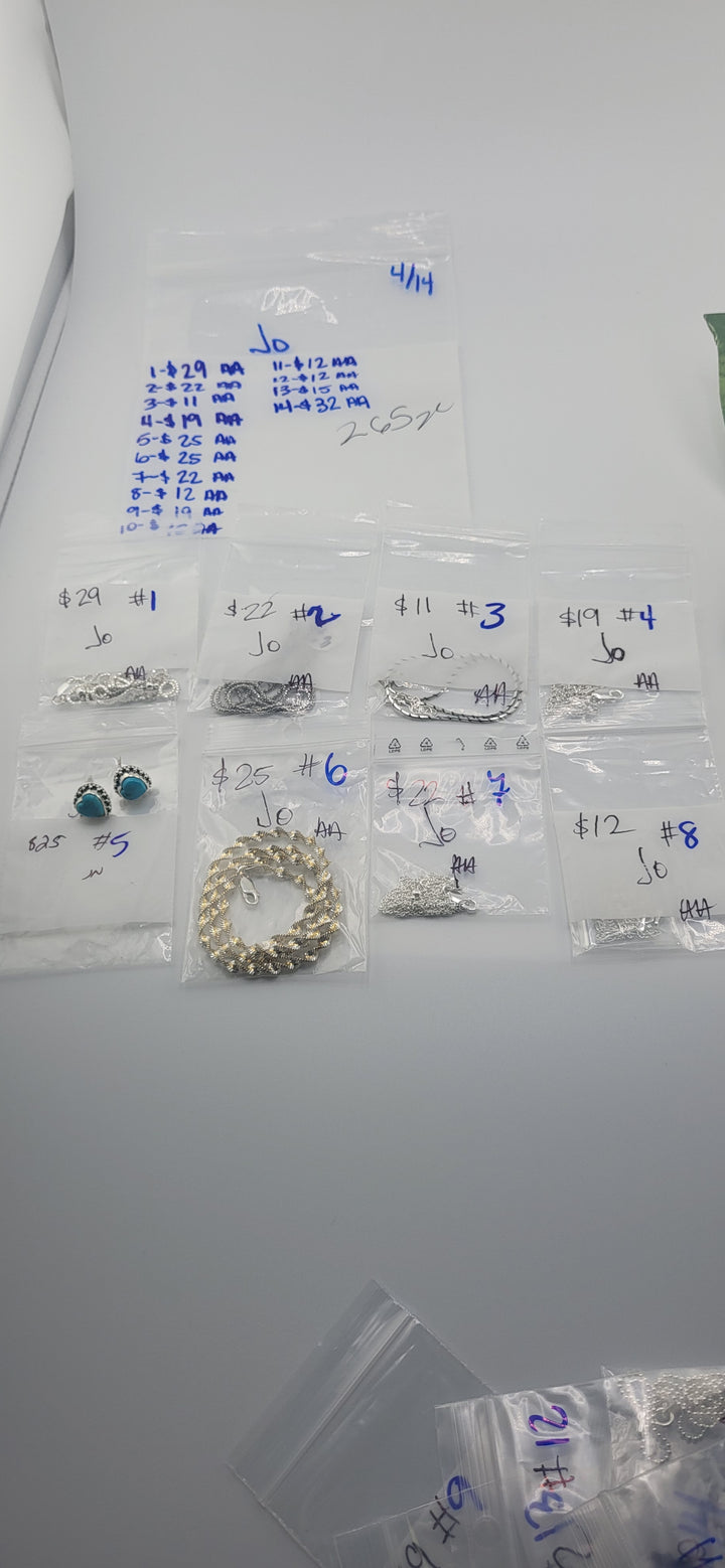 RESERVED FOR: Jo - 4/14/2025 tiktok Live Show - 14 Sterling Silver Items