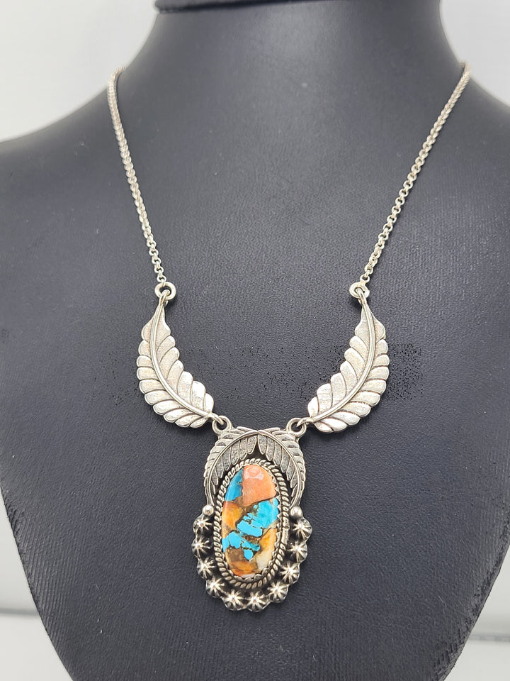 Spiny Oyster Copper Turquoise 18" Necklace