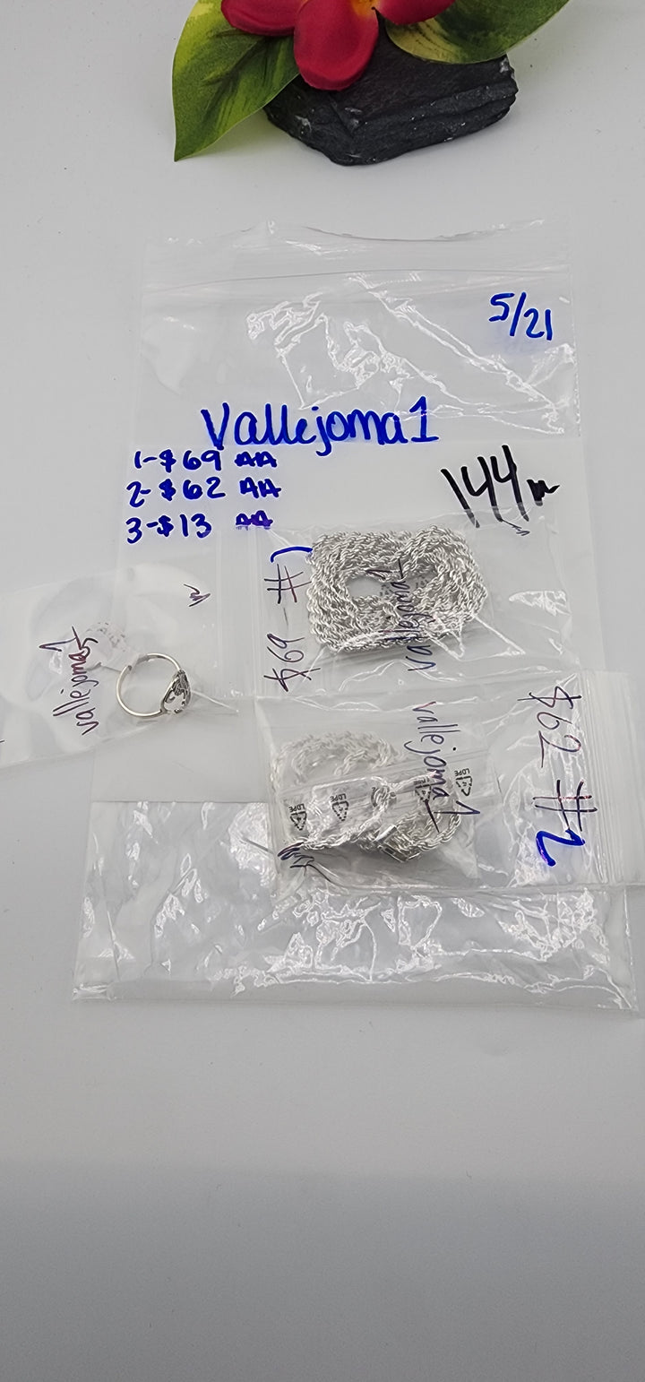 RESERVED FOR: Vallejoma1- 5/21/2025 tiktok Live Show - 3 Sterling Silver Items