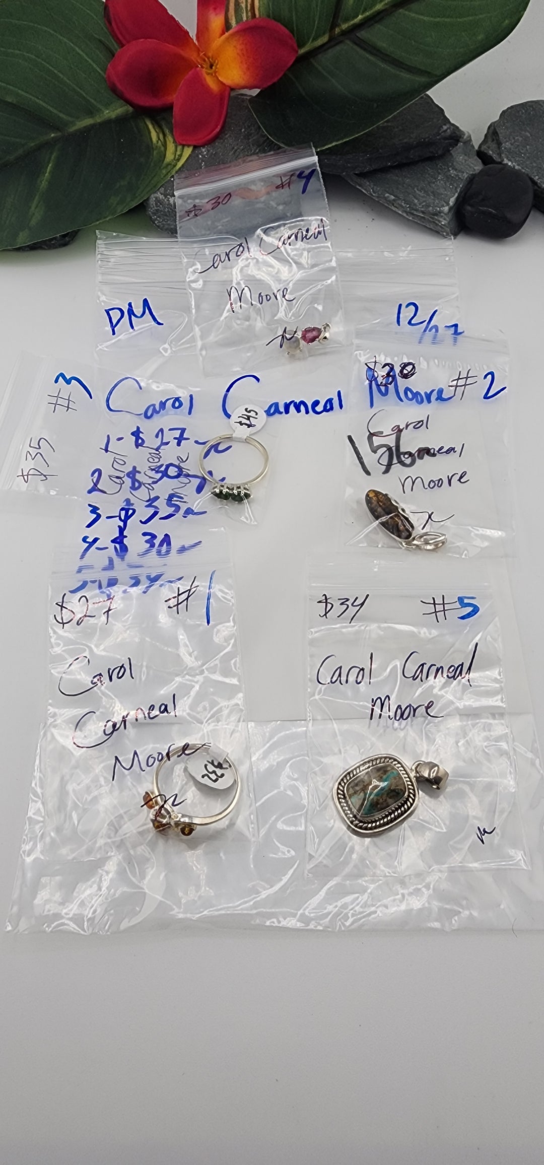 PM SHOW 48HR - RESERVED FOR: Carol Carneal Moore - 12/27/2025 tiktok Live Show - 5 Sterling Silver Items
