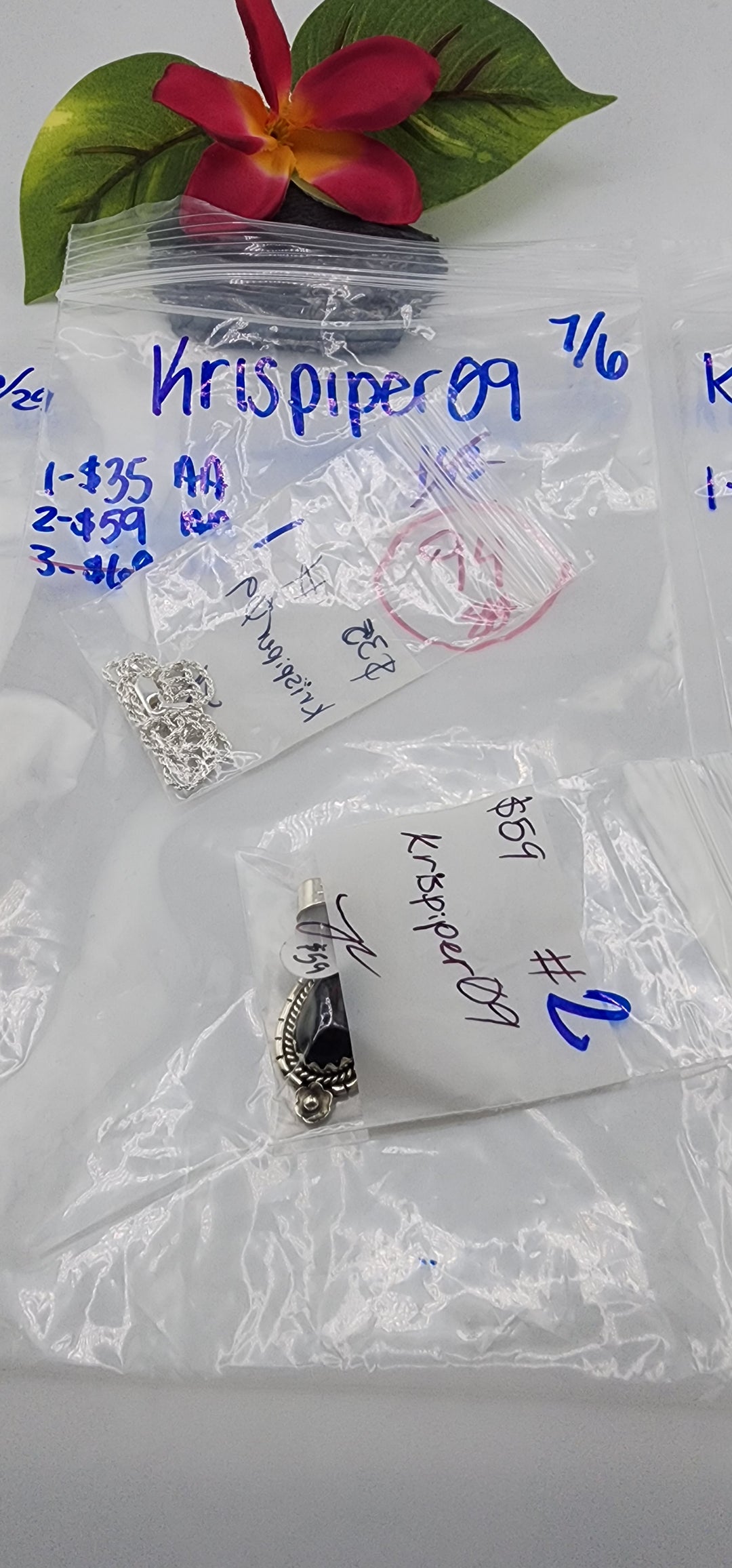 RESERVED FOR: krispiper09  - 7/6/2025 tiktok Reservation Live Show - 2 Sterling Silver Items