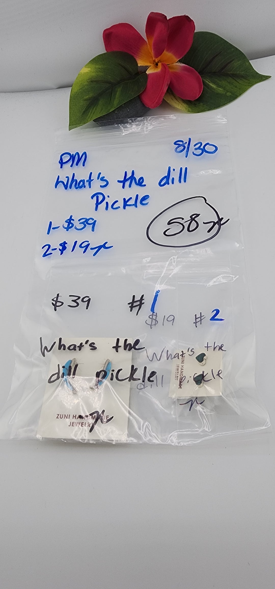 PM SHOW 48HR - RESERVED FOR: What's the dill pickle - 8/30/2025 FL tiktok Live Show - 2 Sterling Silver Items