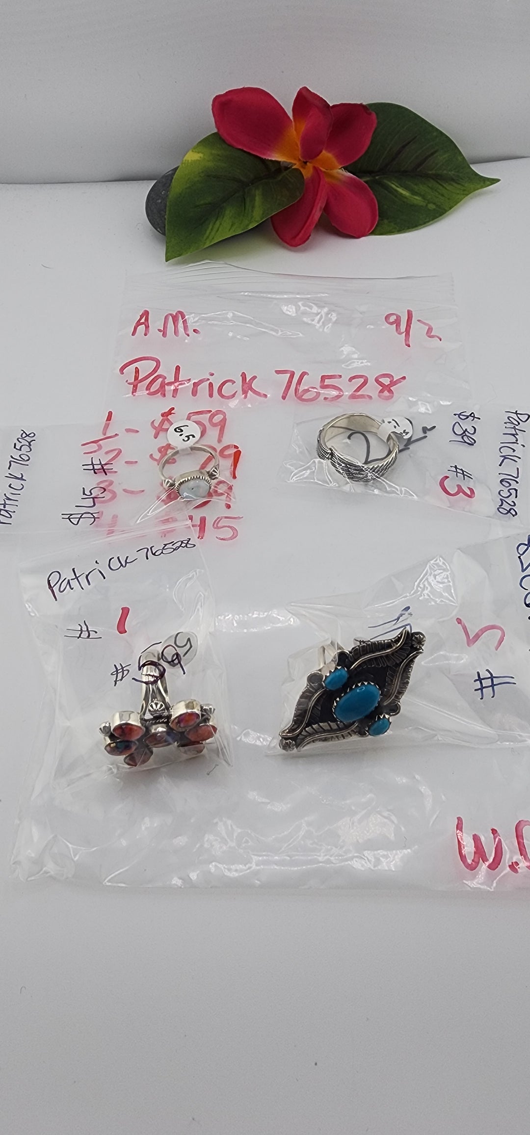 AM SHOW 48HR - RESERVED FOR: Patrick76528 - 9/2/2025 FL tiktok Live Show - 4 Sterling Silver Items