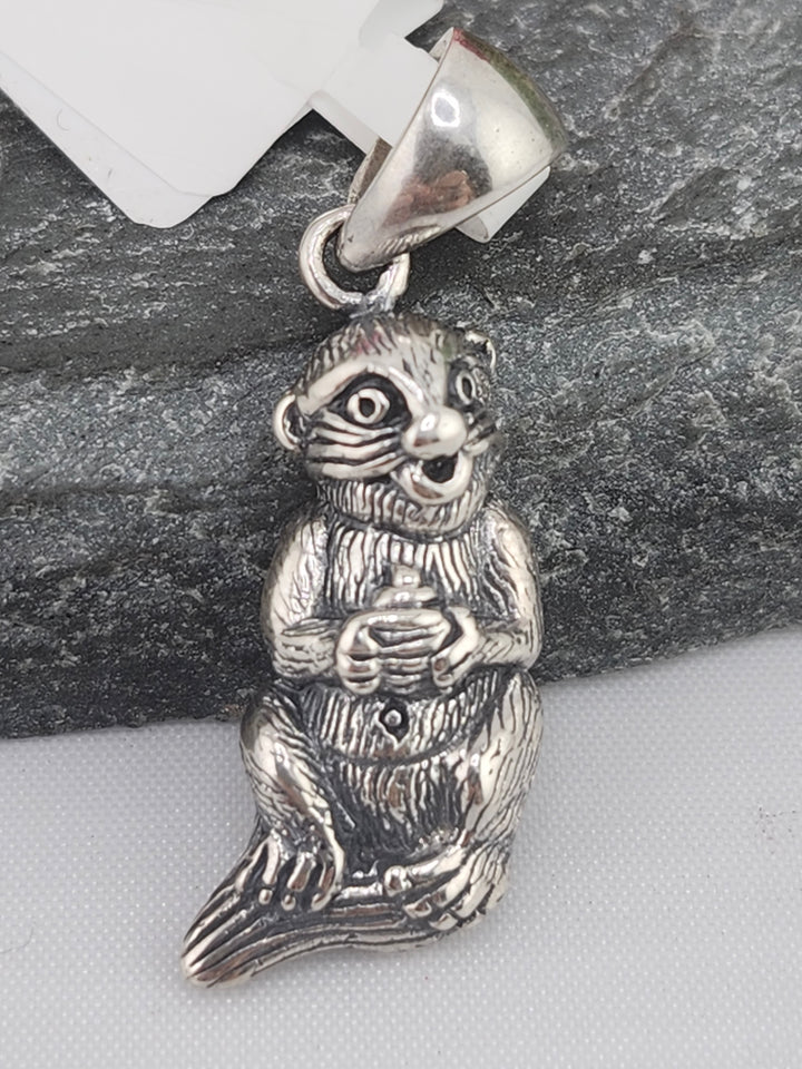 Designer SOMS 925 Sterling Silver Otter Pendant