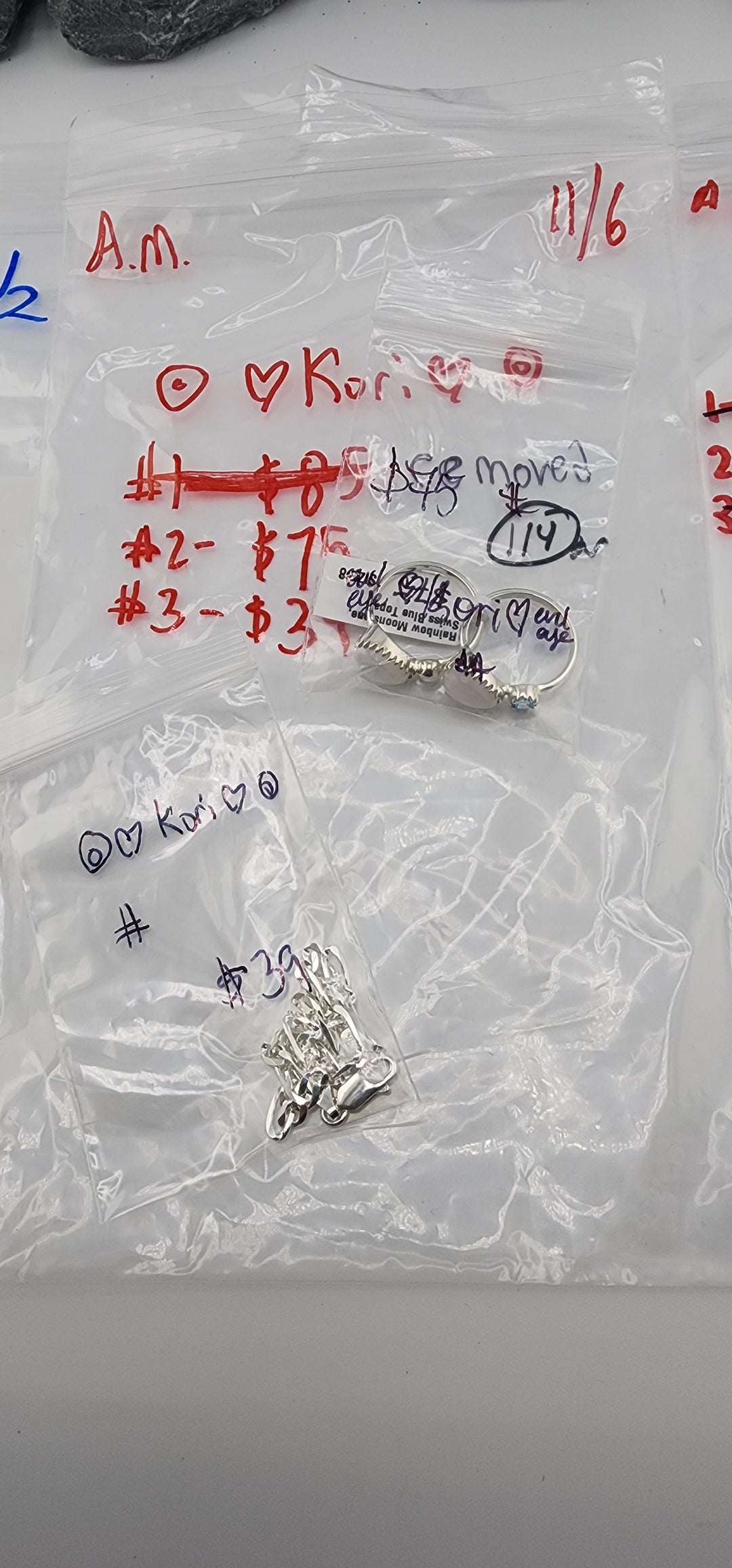 AM SHOW 48HR RESERVED FOR: 🧿💙Kori💙🧿 - 11/6/2025 FL tiktok Live Show - 2 Sterling Silver Items