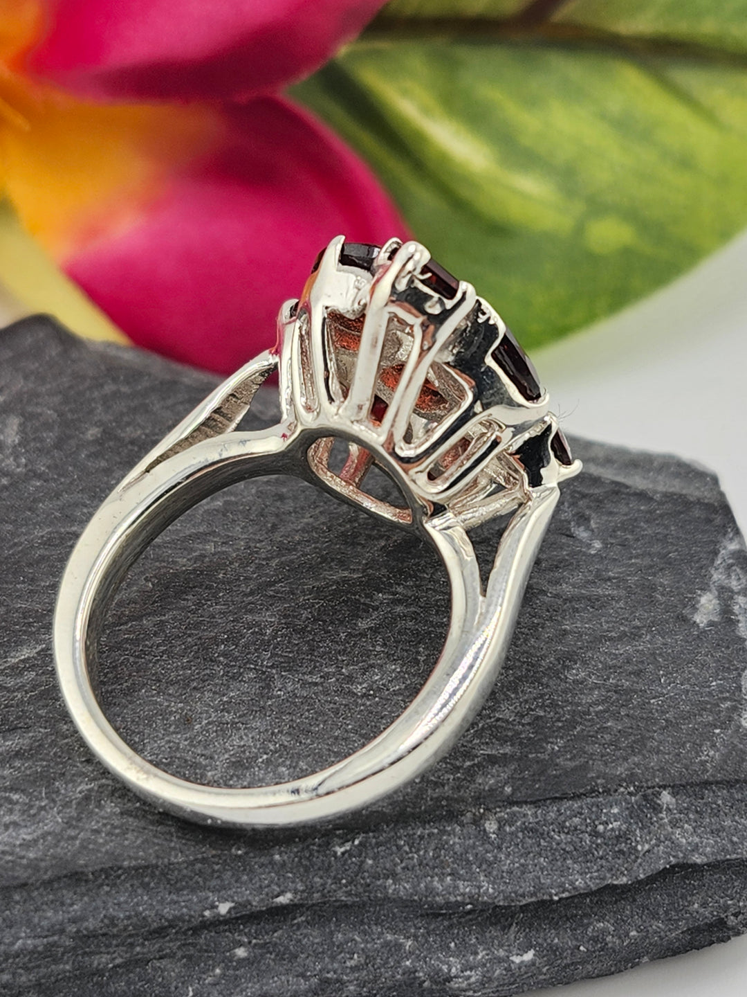 Cluster Garnet Ring Size 10