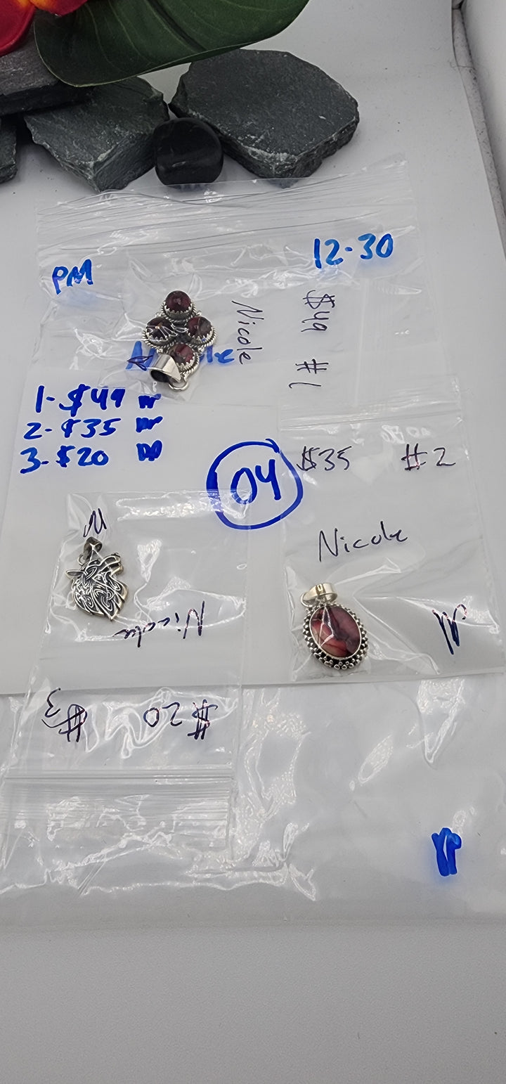 PM SHOW 48HR - RESERVED FOR: Nicole - 12/30/2025 tiktok Live Show - 3 Sterling Silver Items