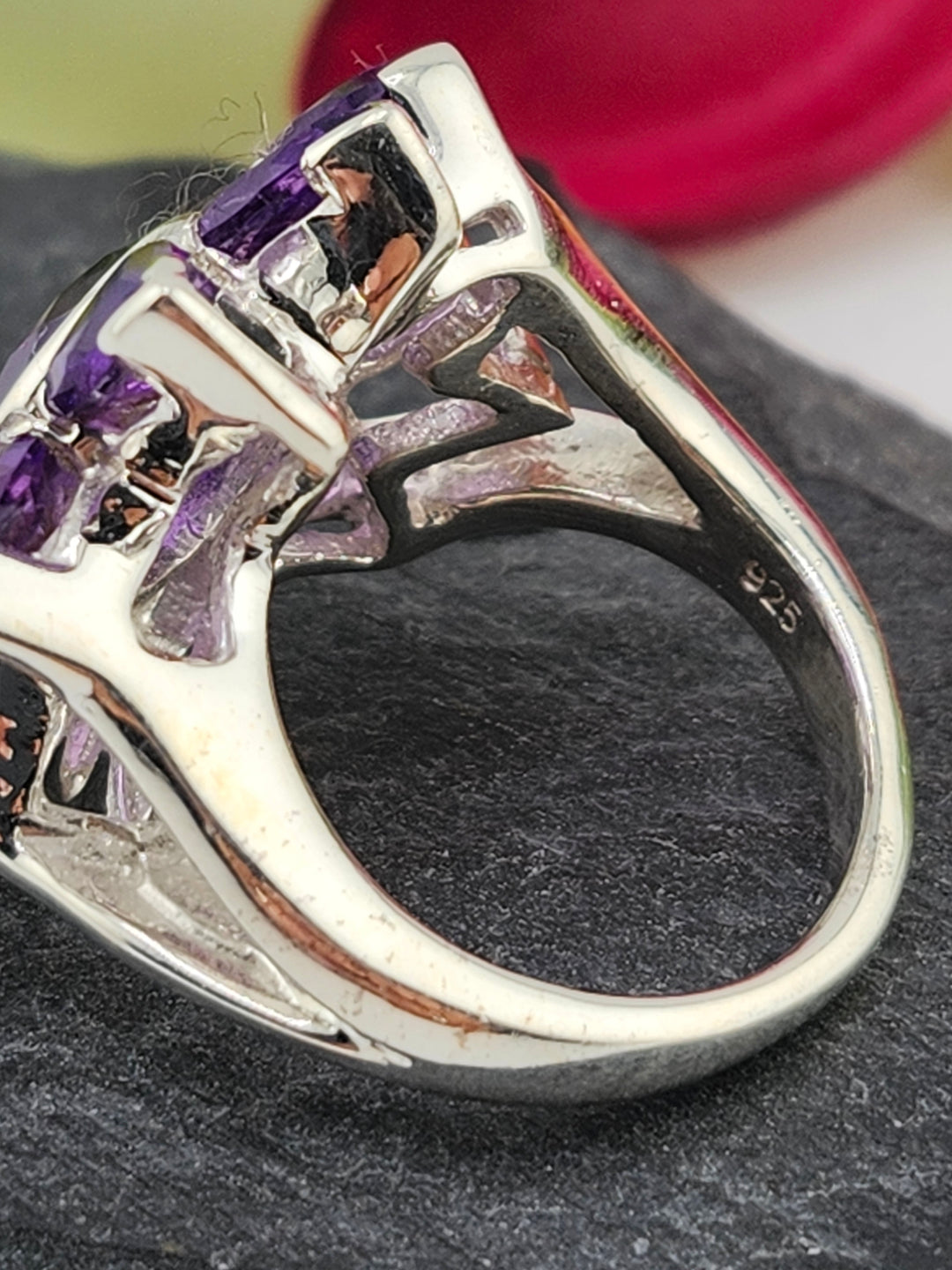 Cluster Amethyst Ring Size 8