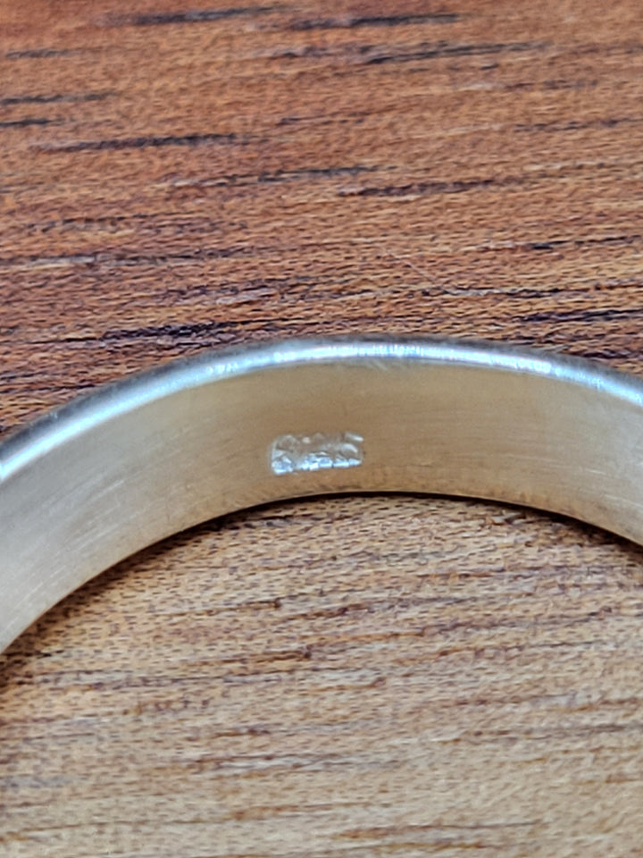 925 Sterling Silver Natural Aquamarine Ring Size 8