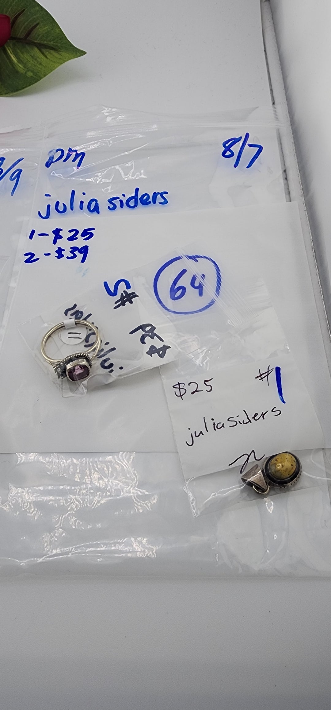 PM SHOW 48HR - RESERVED FOR: juliasiders - 8/7/2025 FL tiktok Live Show - 2 Sterling Silver Items