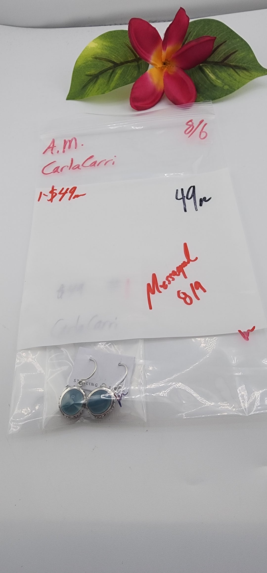 AM SHOW 48HR - RESERVED FOR: CarlaCarri - 8/6/2025 FL tiktok Live Show - 1 Sterling Silver Items