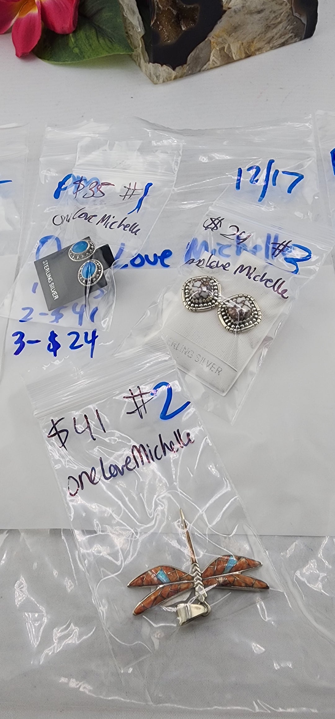 PM SHOW 48HR - RESERVED FOR: OneLoveMichelle - 12/17/2025 tiktok Live Show - 3 Sterling Silver Items
