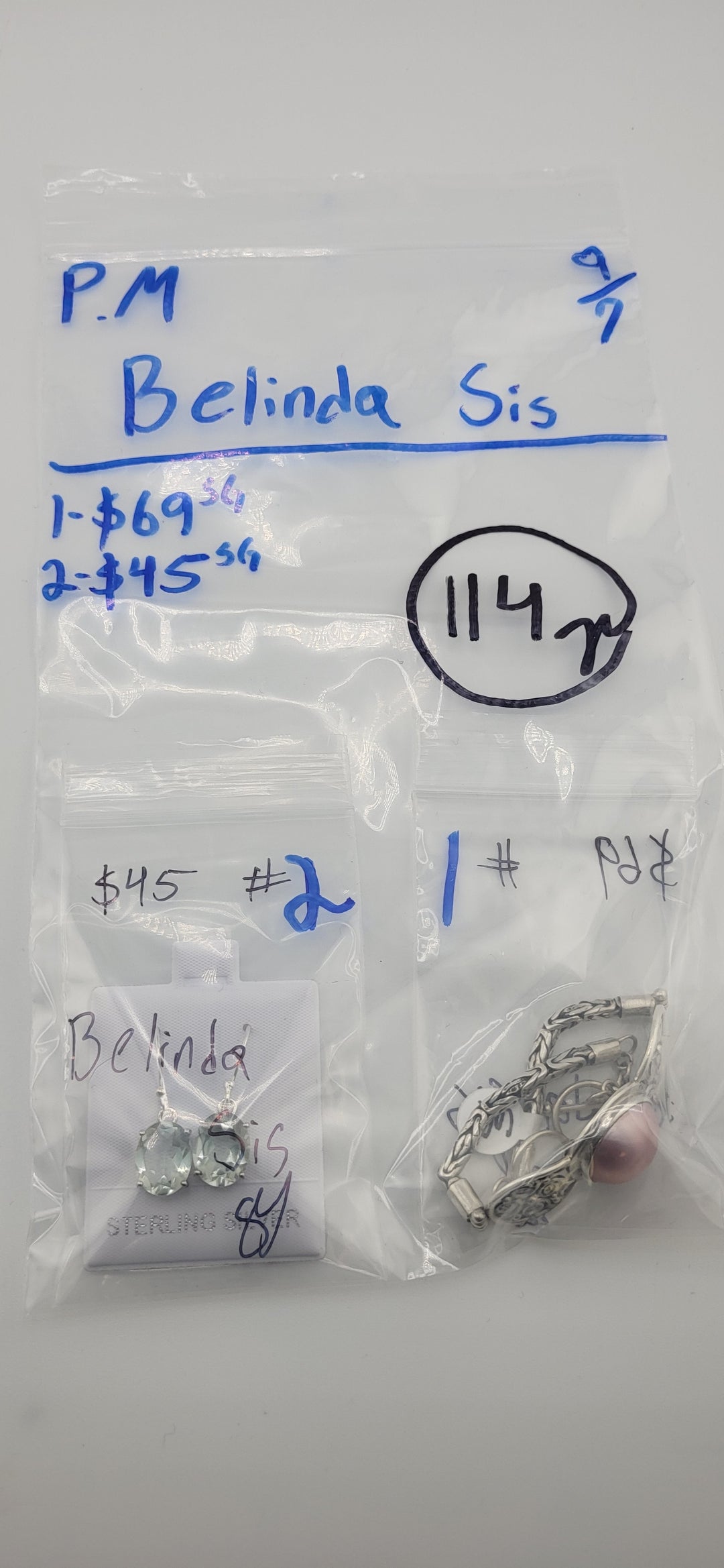 PM SHOW 48HR - RESERVED FOR: Belinda Sis - 9/7/2025 FL tiktok Live Show - 2 Sterling Silver Items