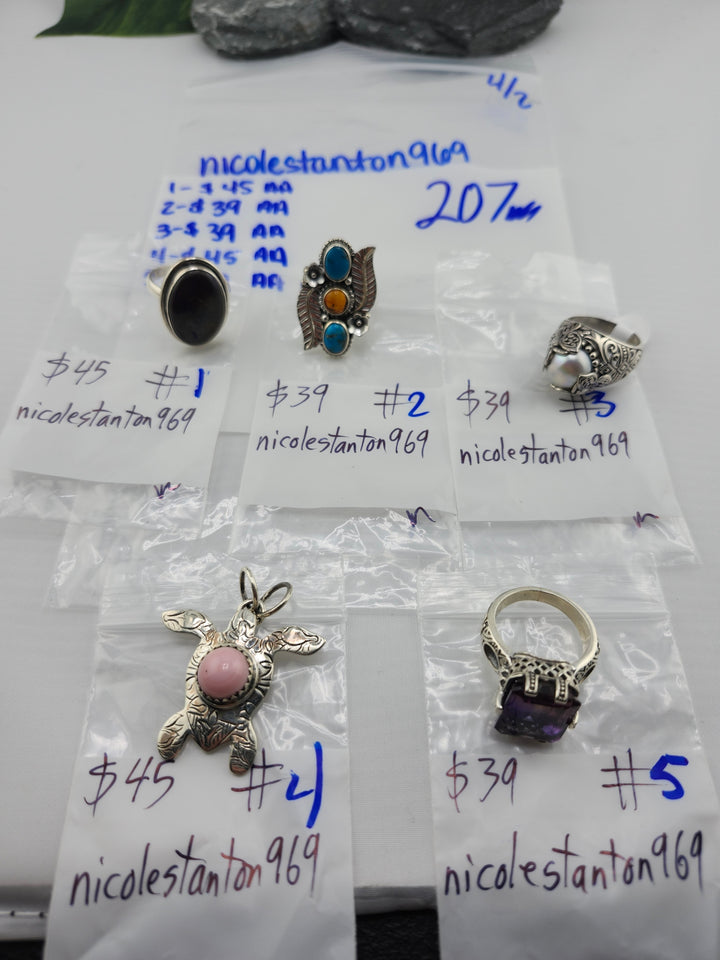 RESERVED FOR: nicolestanton969 - 4/2/2025 Tiktok Live Show - 5 Sterling Silver Items