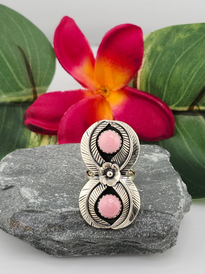 2 Stone Queen Conch Ring Size 6.25