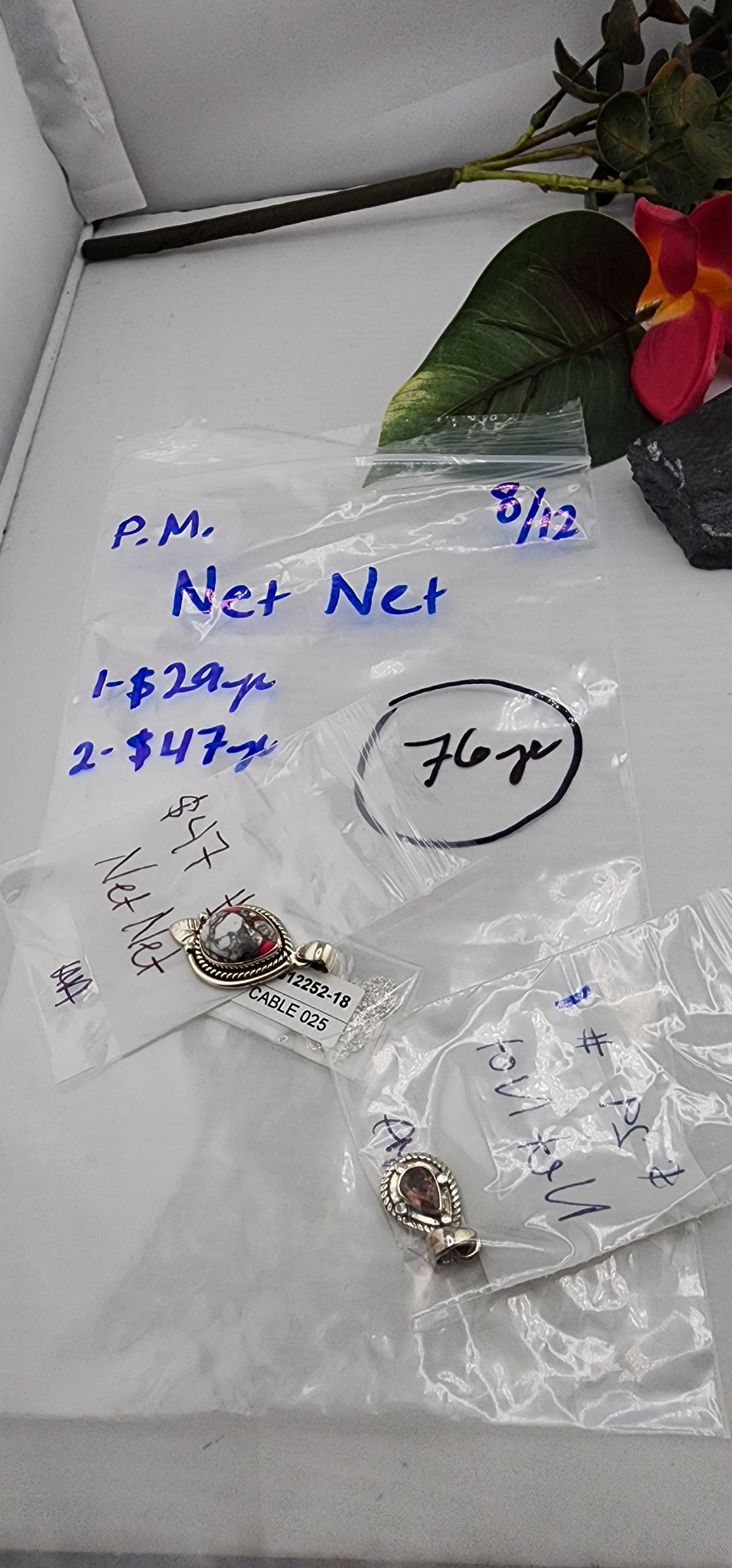 PM SHOW 48HR - RESERVED FOR: Net Net - 8/12/2025 FL tiktok Live Show - 2 Sterling Silver Items