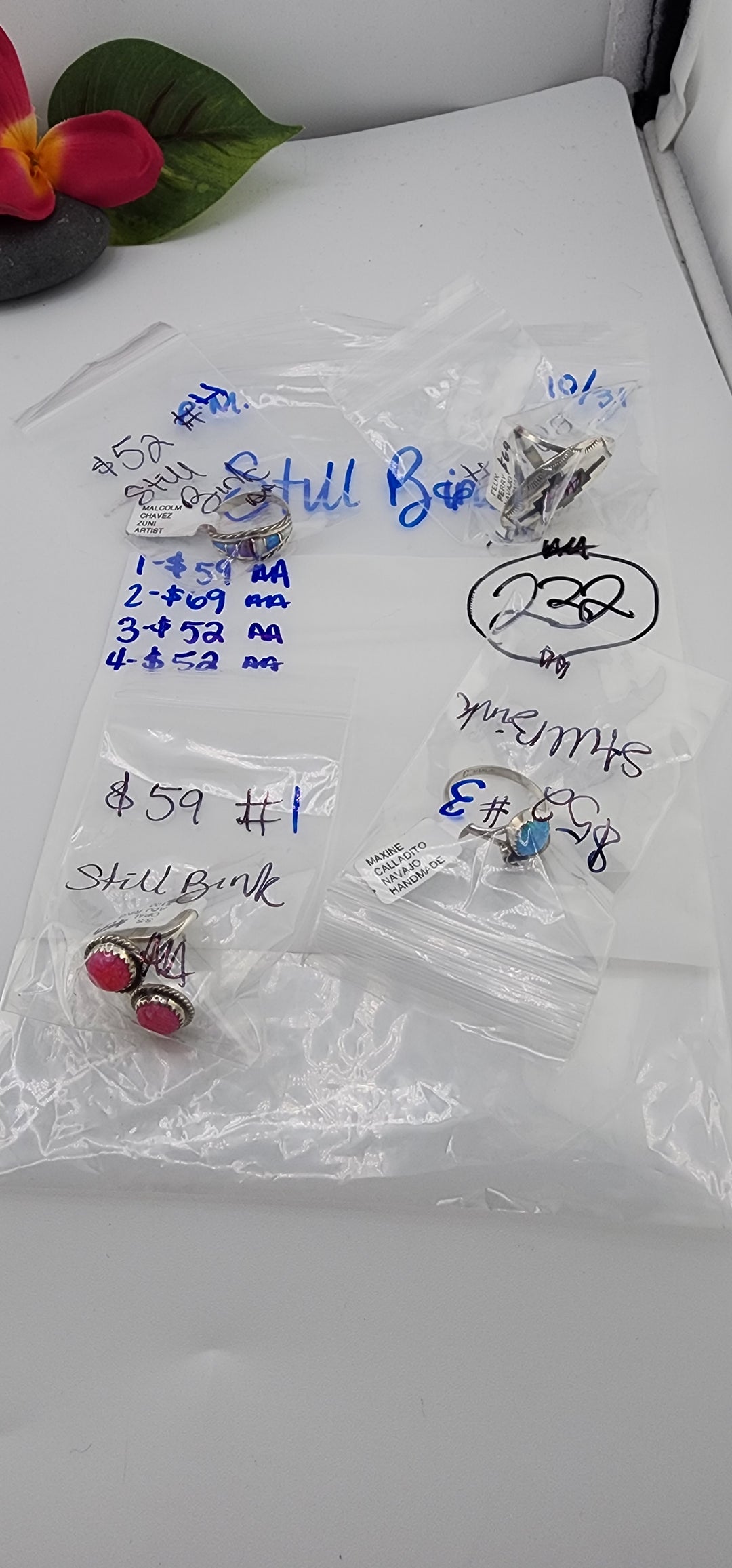 PM SHOW 48HR - RESERVED FOR: Still Bink - 10/31/2025 FL tiktok Live Show - 4 Sterling Silver Items