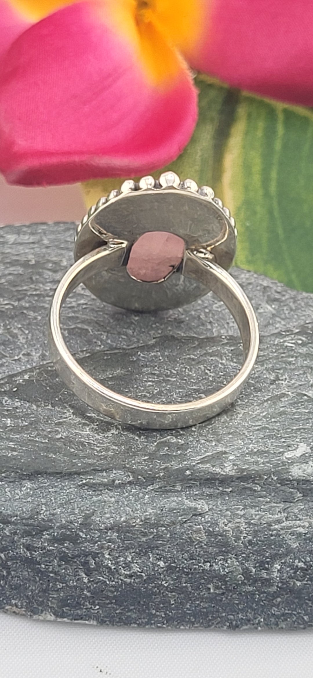 Morganite and 925 Sterling Silver Ring Size 9