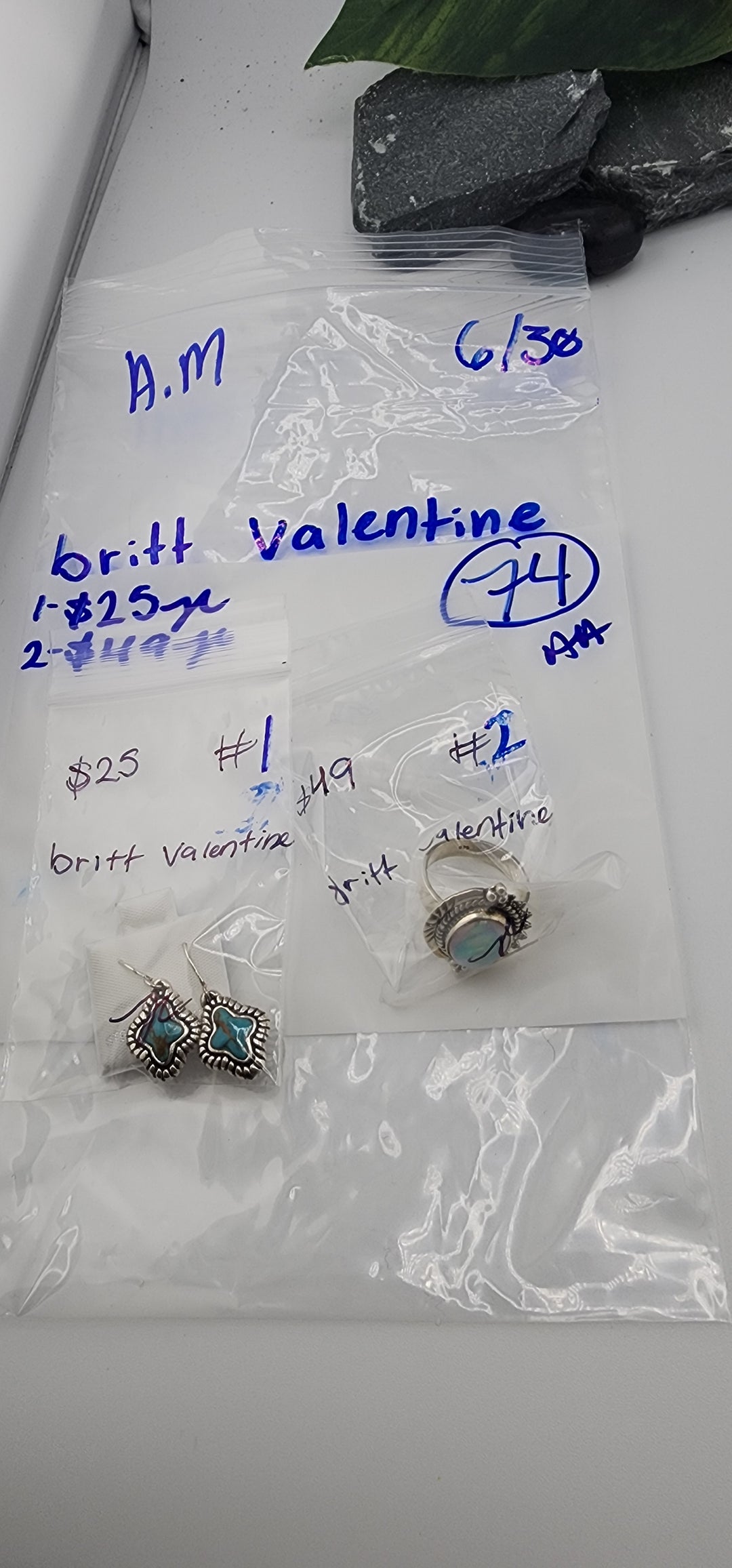 RESERVED FOR: britt valentine - 6/30/2025 tiktok A.M Live Show - 2 Sterling Silver Items