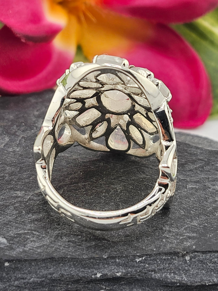 Cluster Moonstone Ring Size 9