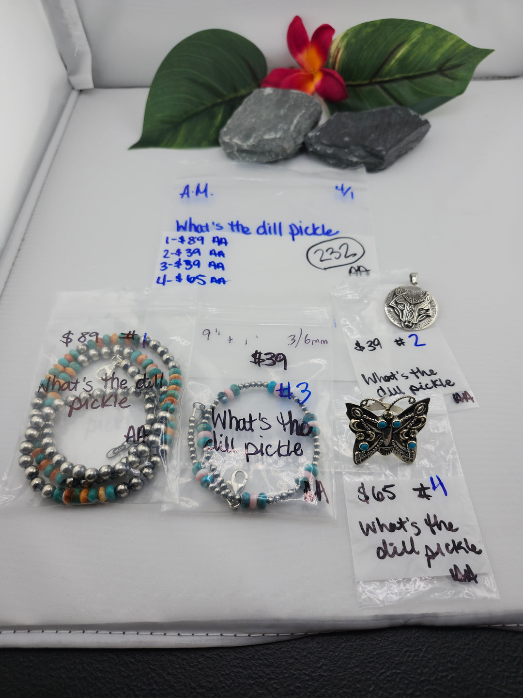 RESERVED FOR: What's the dill pickle- 4/1/2025 tiktok A.M. Live Show - 4 Sterling Silver Items