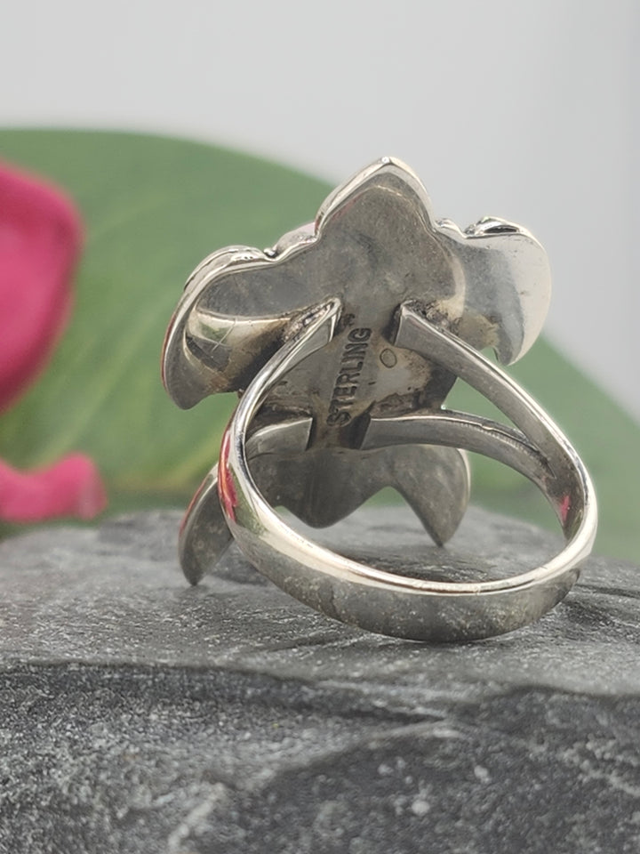 Queen Conch & 925 Sterling Silver Turtle Ring Size 6
