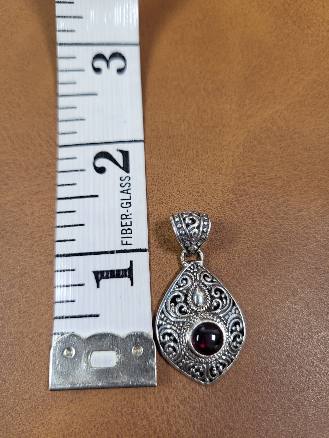 Raspberry Garnet Pendant 925 Sterling Silver