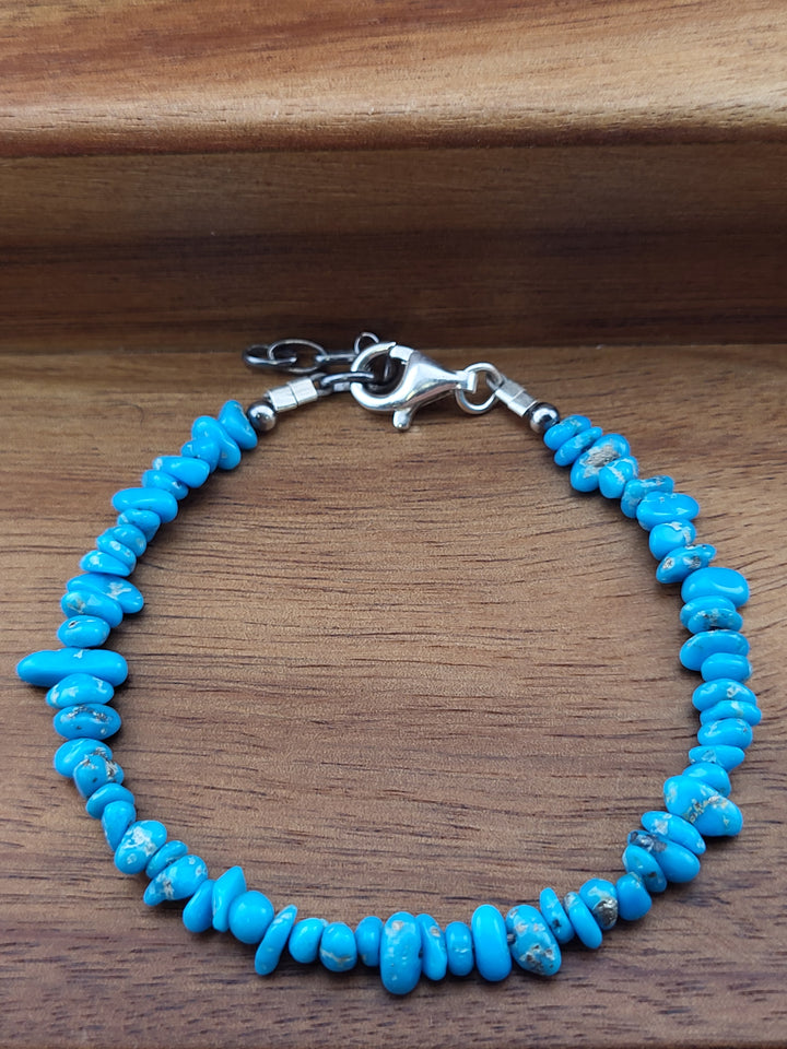 925 Sterling Silver 7 to 8-inch Turquoise Bracelet