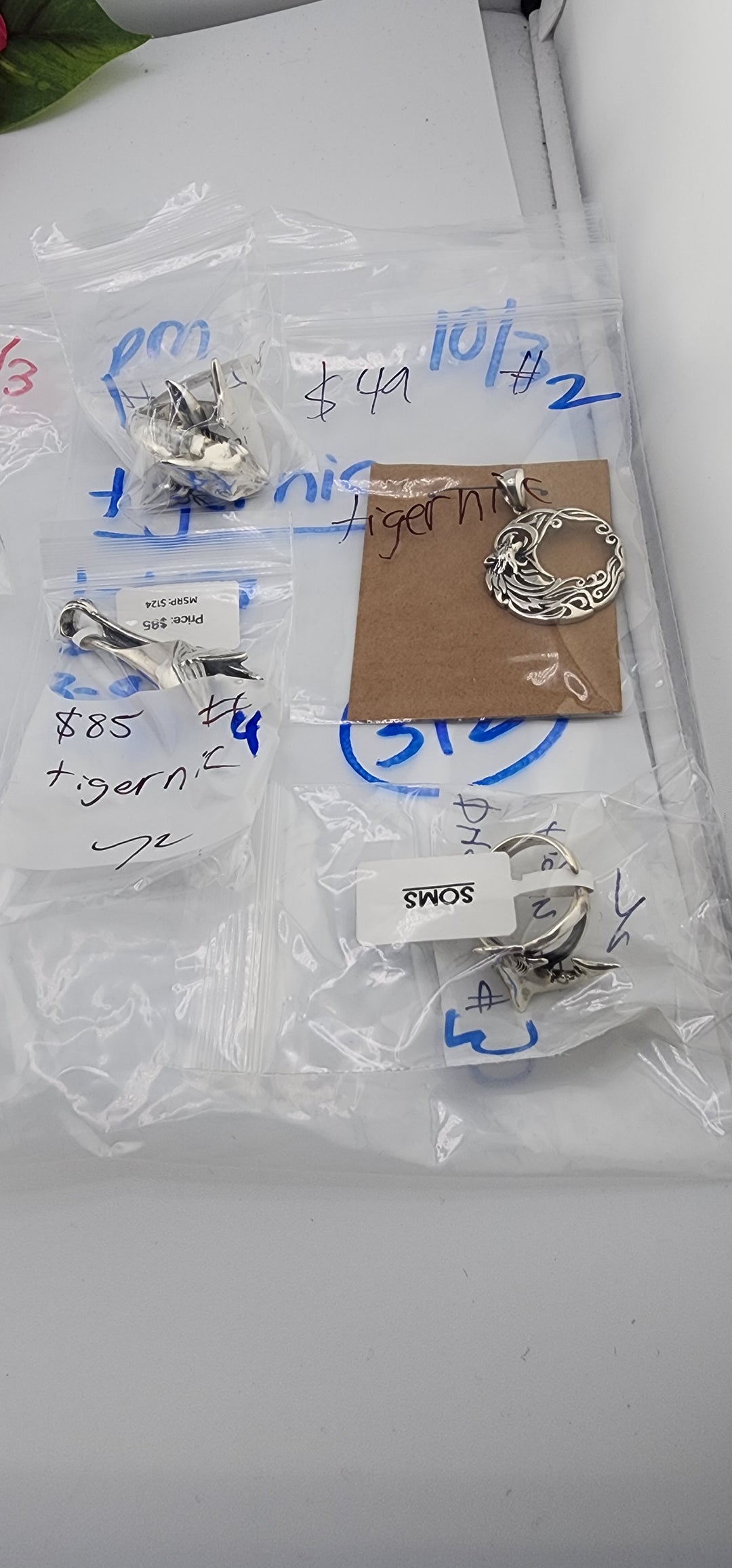 PM SHOW 48HR - RESERVED FOR: tigernic - 10/3/2025 FL tiktok Live Show - 4 Sterling Silver Items