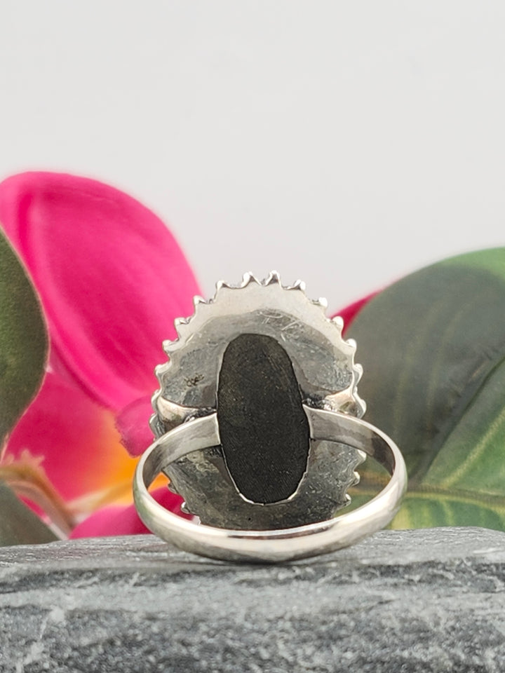 Titanium Druzy 925 Sterling Silver Ring Size 11