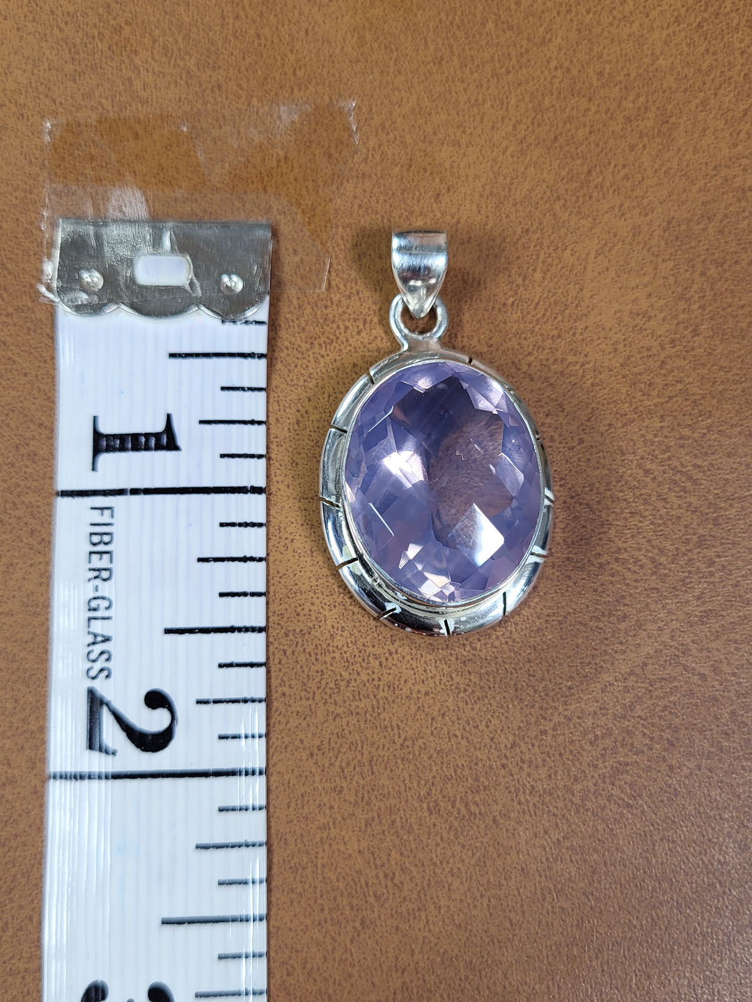 Natural Lavender Quartz 925 Sterling Silver Rose Cut Pendant -