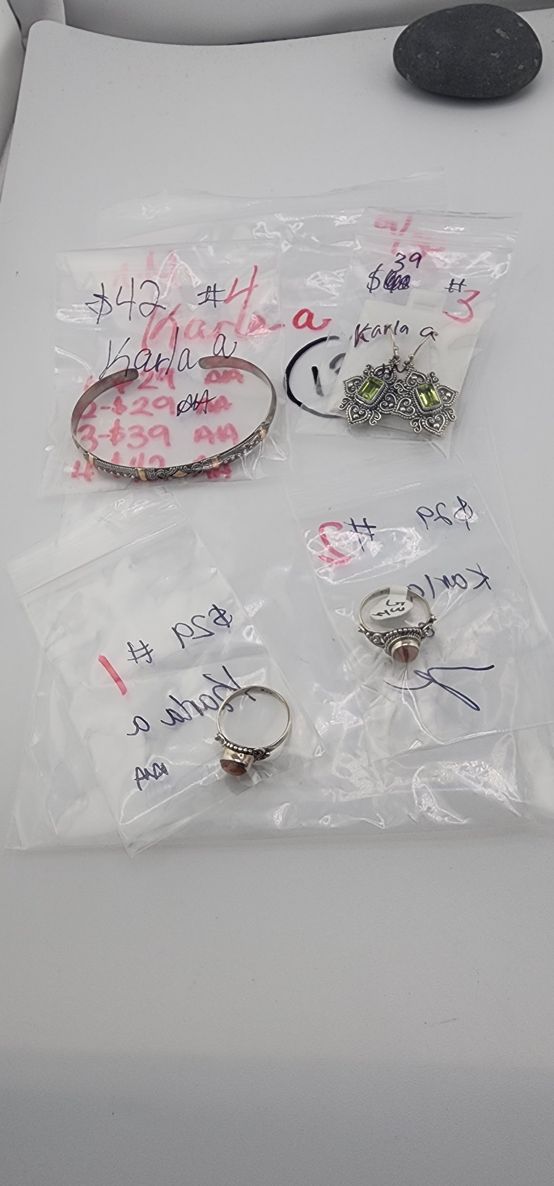 AM SHOW 48HR RESERVED FOR: Karla a - 9/30/2025 FL tiktok Live Show -  4 Sterling Silver Items