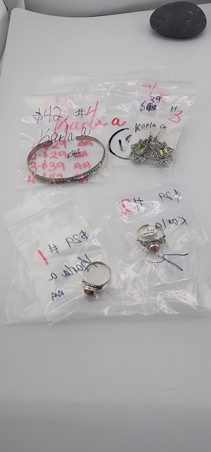 AM SHOW 48HR RESERVED FOR: Karla a - 9/30/2025 FL tiktok Live Show -  4 Sterling Silver Items