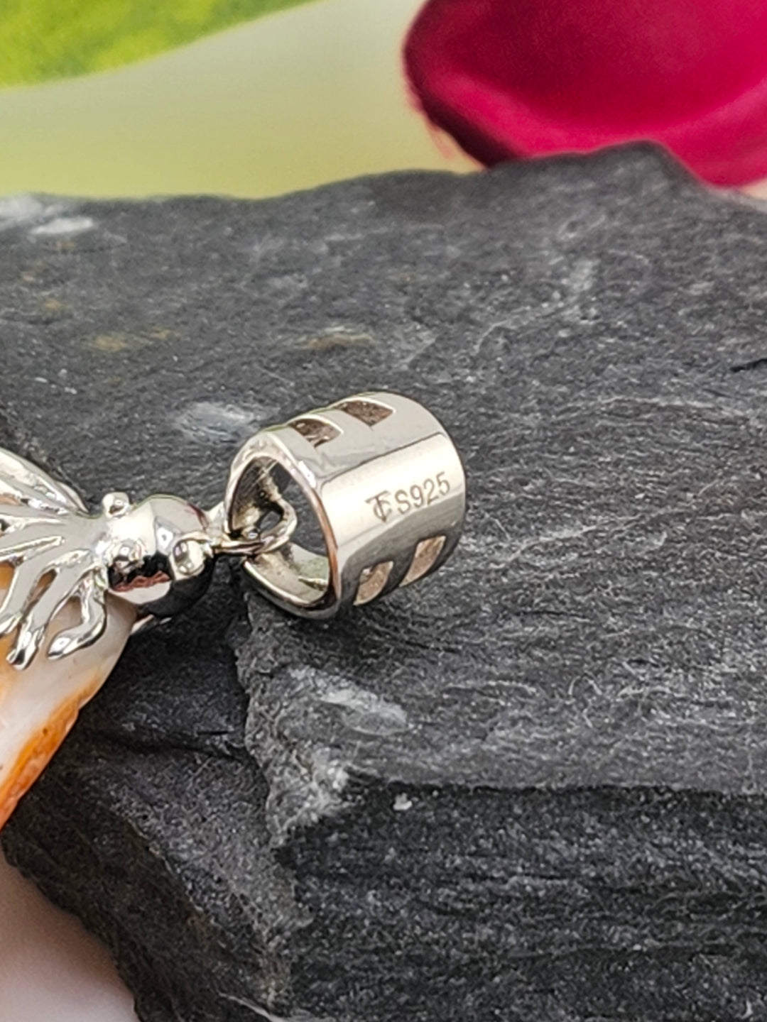 Carved Spiny Oyster Sea Shell Pendant