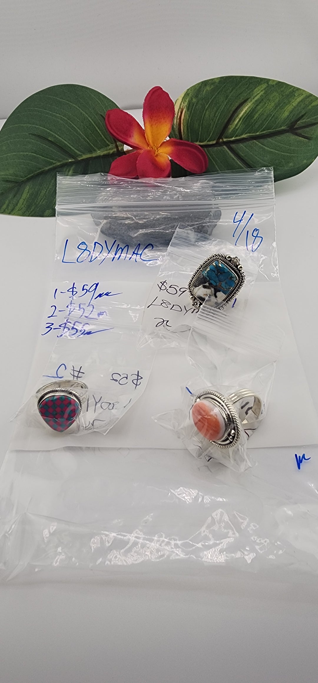 RESERVED FOR: L8DYMAC - 4/18/2025 tiktok Live Show - 3 Sterling Silver Items