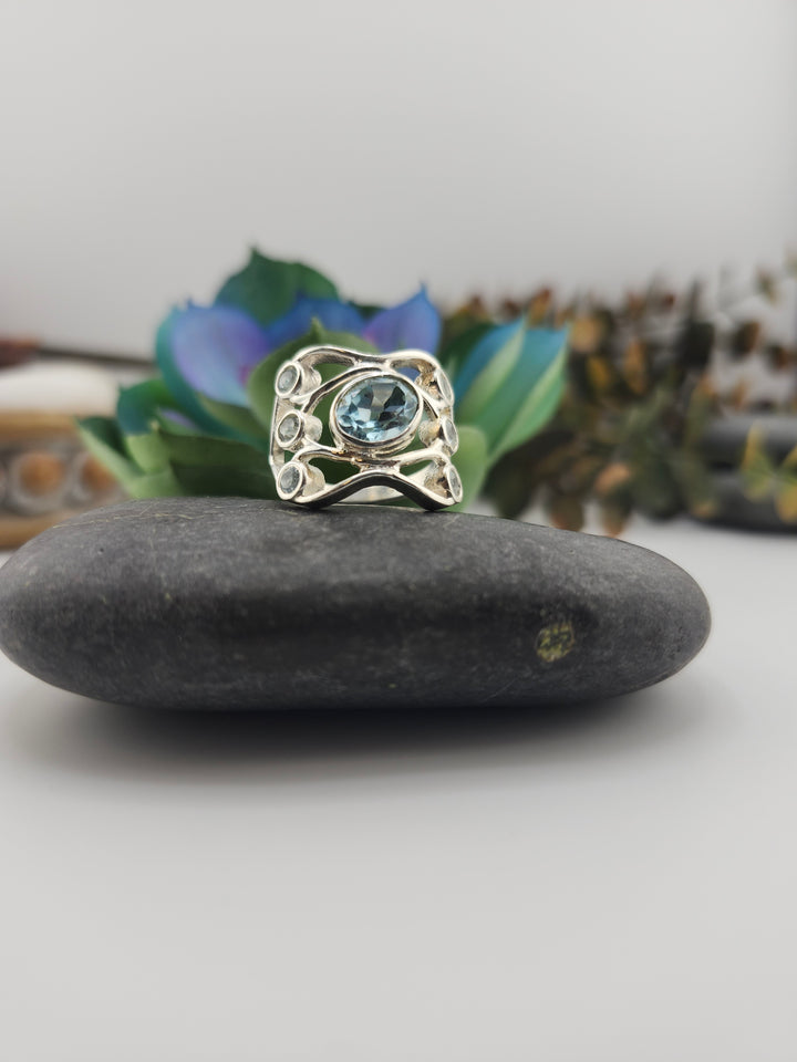 Topaz and 925 Sterling Silver Ring Size 7½
