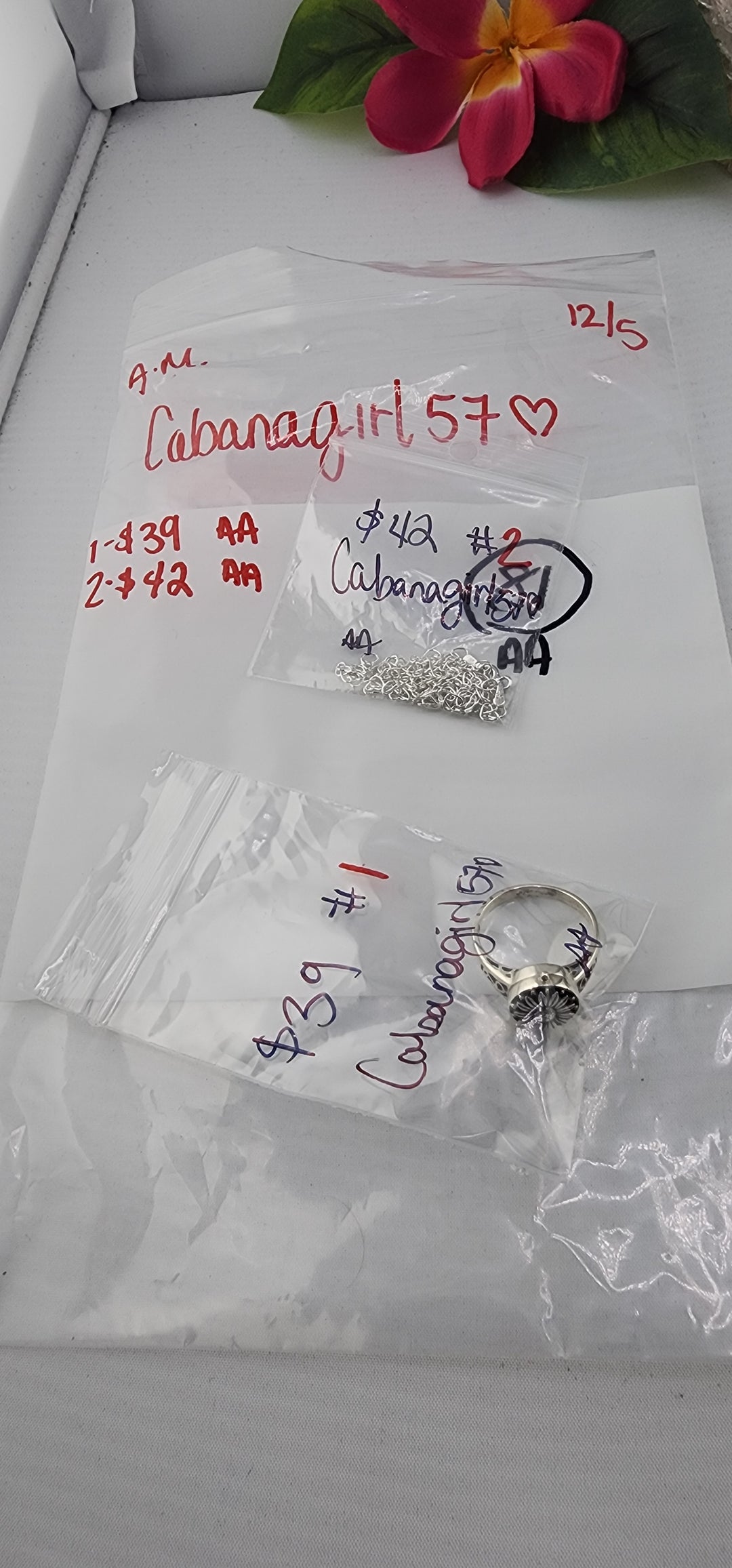 AM SHOW 48HR RESERVED FOR: Cabanagirl57 ❤️- 12/5/2025 FL tiktok Live Show - 2 Sterling Silver Items