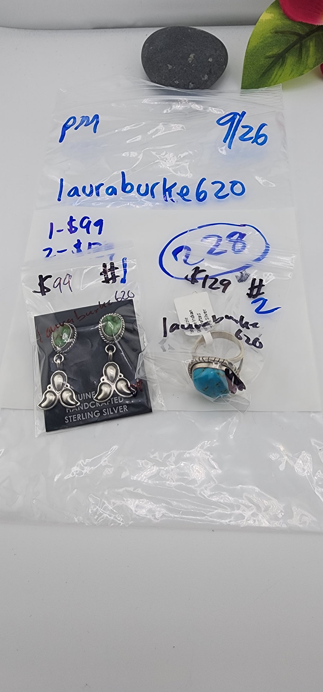PM SHOW 48HR - RESERVED FOR: lauraburke620 - 9/26/2025 FL tiktok Live Show - 2 Sterling Silver Items