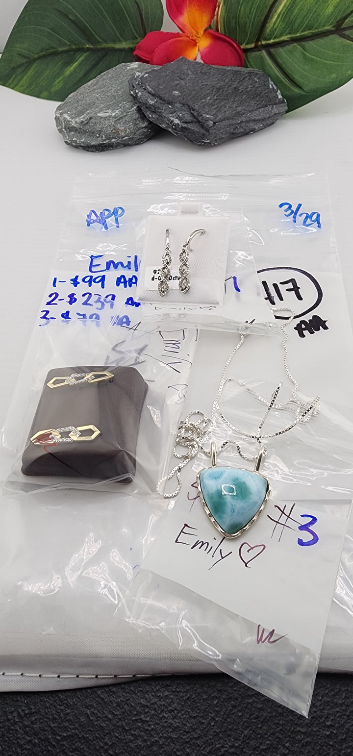 RESERVED FOR: Emily ❤️- 3/29/2025 The Collective Boutique App Live Show - 3 Sterling Silver Items