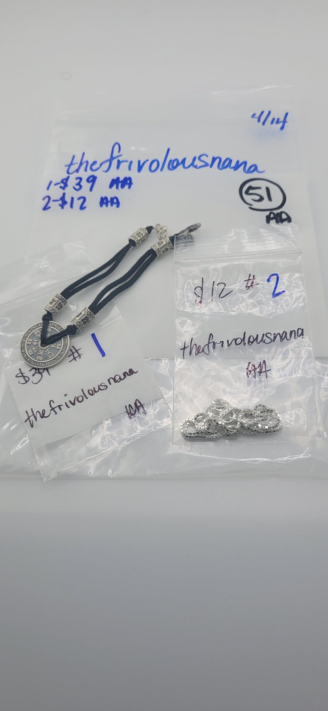 RESERVED FOR: thefrivolousnana - 4/14/2025 tiktok Live Show - 2 Sterling Silver Items