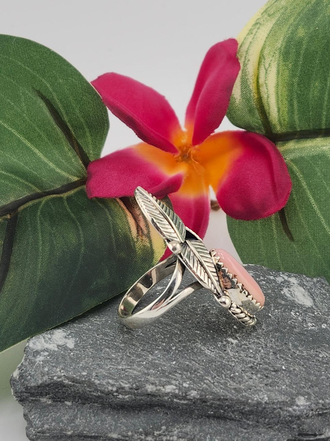 Queen Conch Feather Ring Size 8