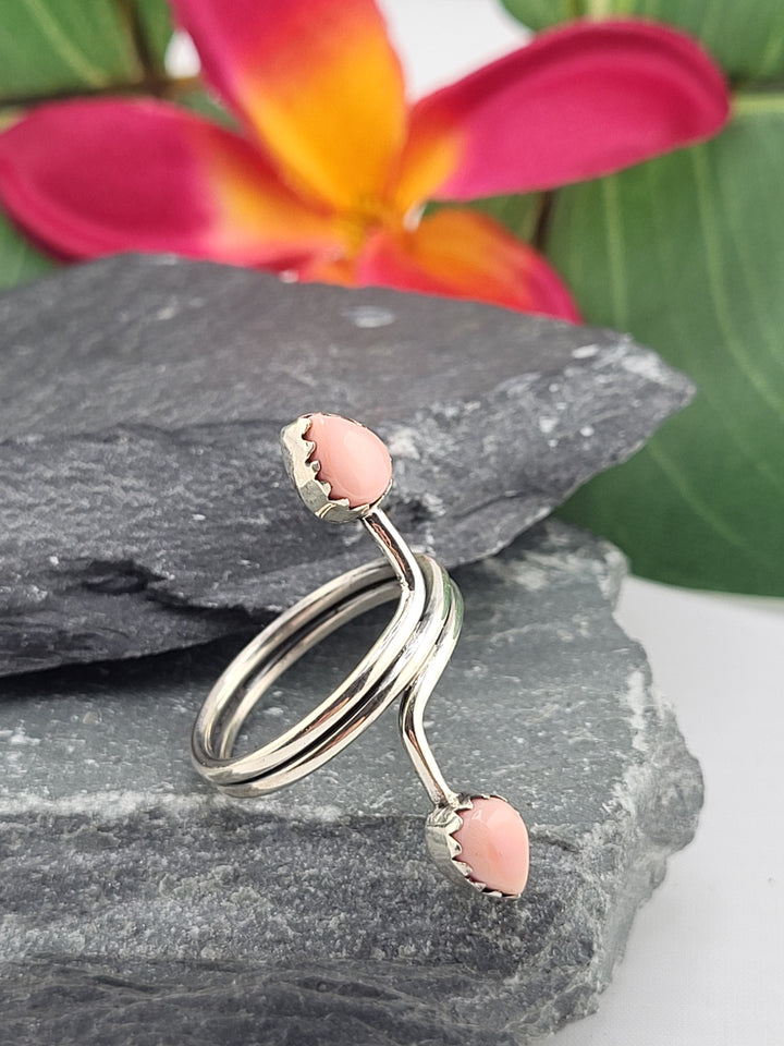 2 Stone Queen Conch Ring Size 8.25