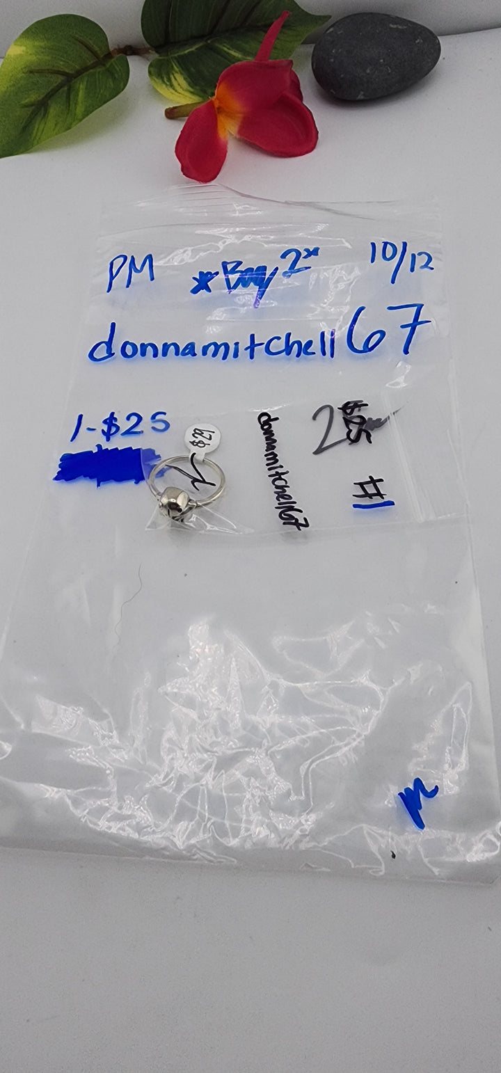 PM SHOW 48HR - RESERVED FOR: donnamitchell67 *BAG 2* - 10/12/2025 FL tiktok Live Show - 1 Sterling Silver Items