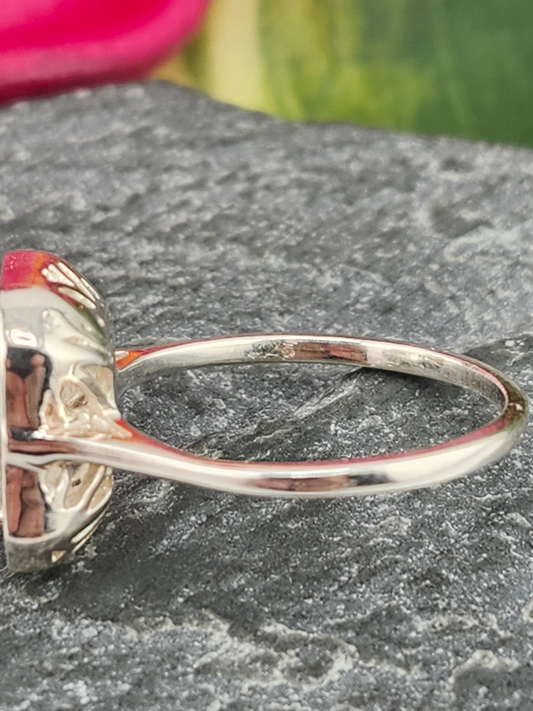Morganite/Cubic Zirconia 925 Sterling Silver Ring - Size 5