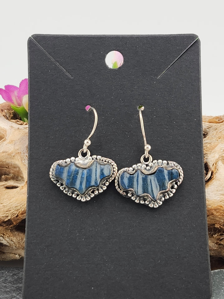 Blue Labradorite Bat Dangle Earrings