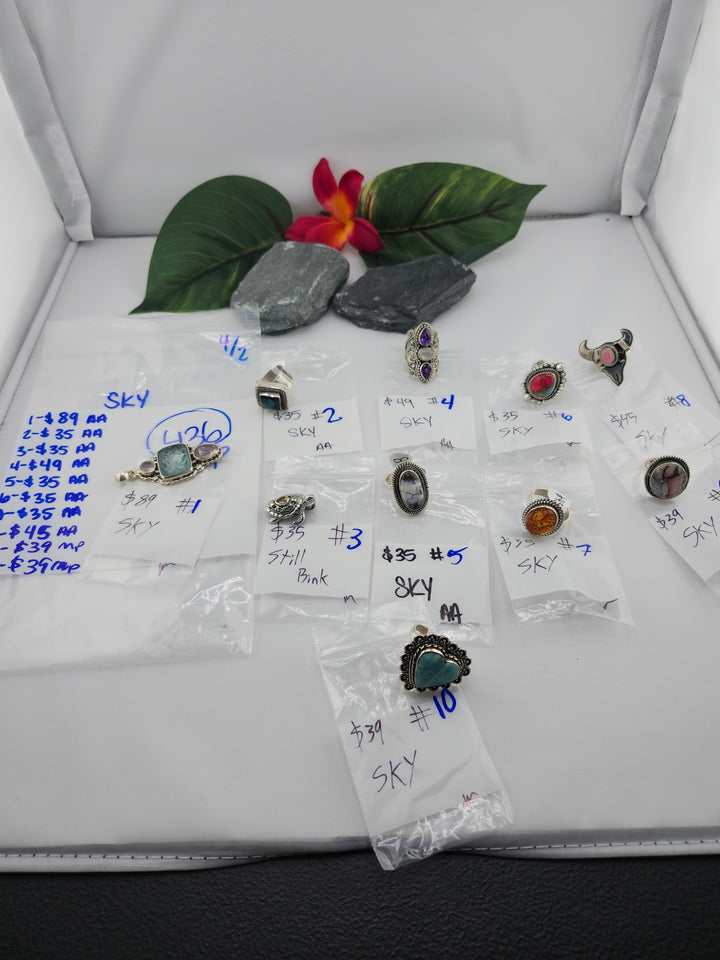 RESERVED FOR: SKY- 4/2/2025 Tiktok Live Show - 10 Sterling Silver Items