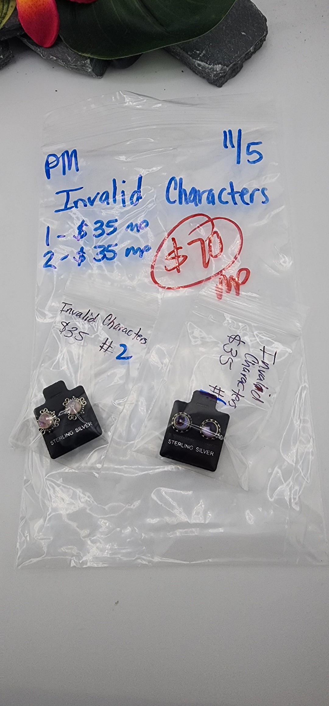 PM SHOW 48HR - RESERVED FOR: Invalid Characters  - 11/5/2025 tiktok Live Show - 2 Sterling Silver Items