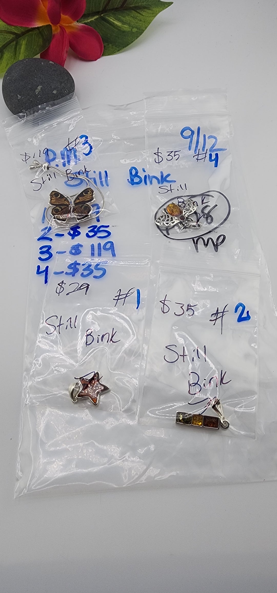 PM SHOW 48HR - RESERVED FOR: Still Bink - 9/12/2025 FL tiktok Live Show - 4 Sterling Silver Items