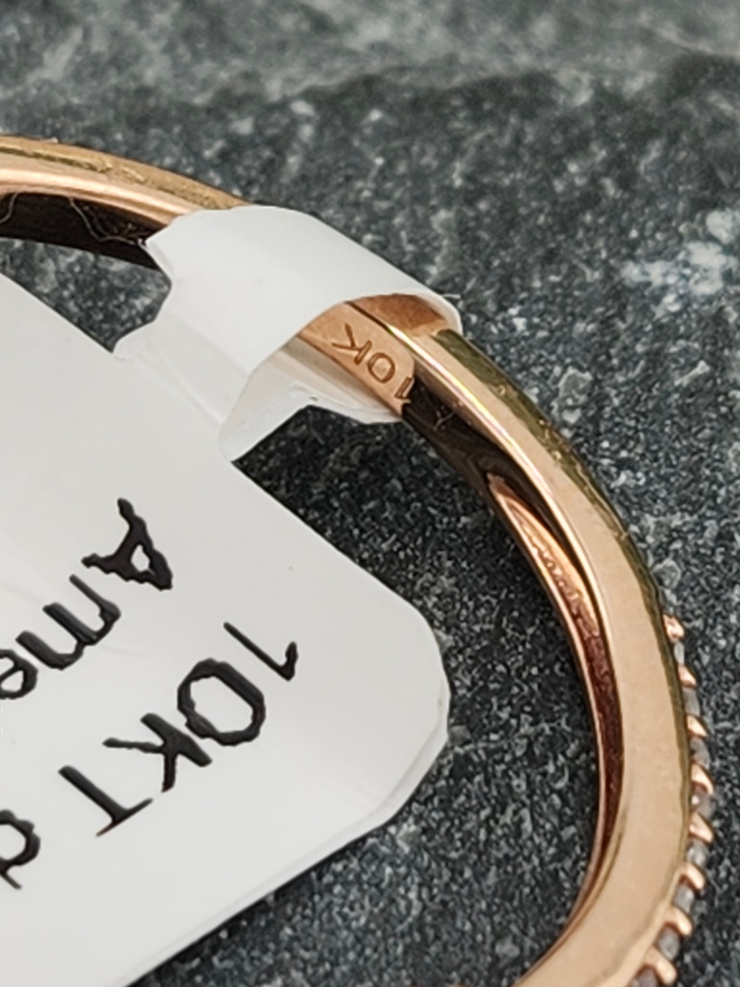 10K Rose Gold Diamond and Amethyst Ring